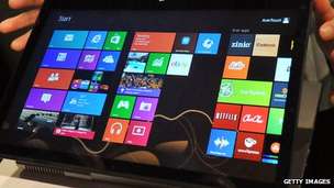 A tablet computer displaying Windows 8
